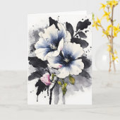 Carte Véronique - Fleurs à l'aquarelle (Fleur jaune)