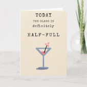 Carte Verre à cocktail rose humour mignon Anniversaire s (Devant)