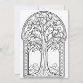 Carte Verre à taches d'arbre à fleurs | Couper soi-même (Devant)