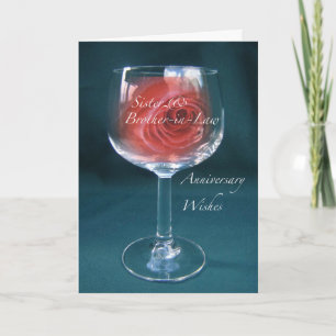 Carte Verre à vin de l'anniversaire de mariage de la sœu