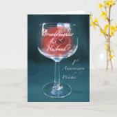 Carte Verre à vin pour le 1er anniversaire de mariage de (Fleur jaune)