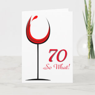 Carte Verre à vin rouge motivant moderne pour 70 ans