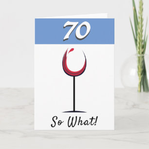 Carte Verre à vin rouge motivationnel 70e anniversaire