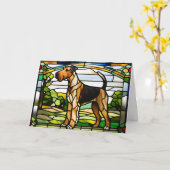 Carte Verre Airedale Mignon (Fleur jaune)