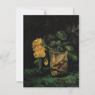 Carte Verre avec Roses par Vincent van Gogh