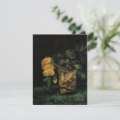 Carte Verre avec Roses par Vincent van Gogh (Debout devant)