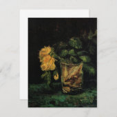 Carte Verre avec Roses par Vincent van Gogh (Devant / Derrière)