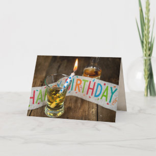 Carte Verre Balayé Anniversaire Avec Bougie