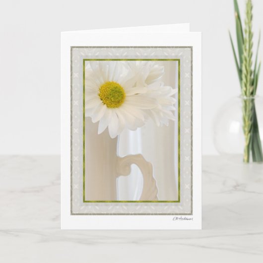 Carte Verre blanc avec marguerites 4 (Devant)