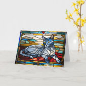 Carte Verre bleu russe (Fleur jaune)