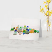 Carte Verre de mer, vitre de plage vierge vif (Fleur jaune)