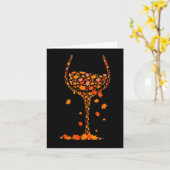 Carte Verre De Vin Feuille D'Érable Automne Automne Chau (Fleur jaune)