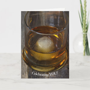 Carte verre de whisky pour anniversaire