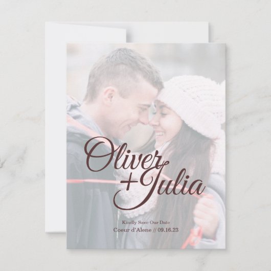 Carte *Verre Frosted* Save The Date (Devant)