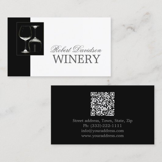 Carte Verre Noir Fabricant de vin Sommelier (Devant / Derrière)