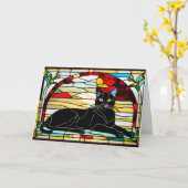 Carte Verre noir pour chat (Fleur jaune)