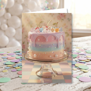 Carte Verre Pastel Alimentaire Esthétique Arc-en-ciel An