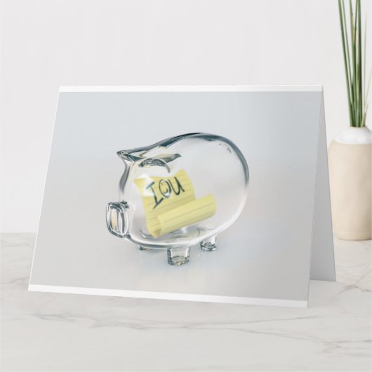 Carte Verre Piggy Bank IOU (Devant)
