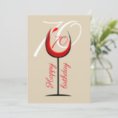 Carte Verre rouge moderne 70e anniversaire (Debout devant)