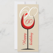 Carte Verre rouge moderne Script 60e anniversaire (Devant)