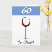 Carte Verre rouge motivationnel 60e anniversaire (Fleur jaune)