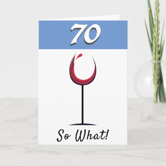 Carte Verre rouge motivationnel 70e anniversaire (Devant)