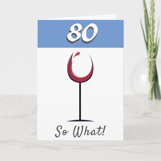 Carte Verre rouge motivationnel 80e anniversaire (Devant)