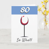 Carte Verre rouge motivationnel 80e anniversaire (Fleur jaune)