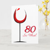 Carte Verre rouge motivationnel moderne 80e anniversaire (Fleur jaune)