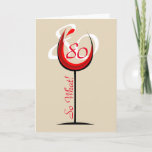 Carte Verre rouge positif 80 so what / 80th Birthday<br><div class="desc">Carte de voeux de 80e anniversaire motivationnelle et drôle. Le design a un verre de vin rouge abstrait avec un numéro 80 dedans et sur l'arrière - plan est le numéro en blanc. Texte 80 Donc ce qui est positif et drôle, et est parfait pour une personne avec un sens...</div>