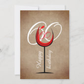 Carte Verre rouge rustique Script 60e anniversaire (Devant)