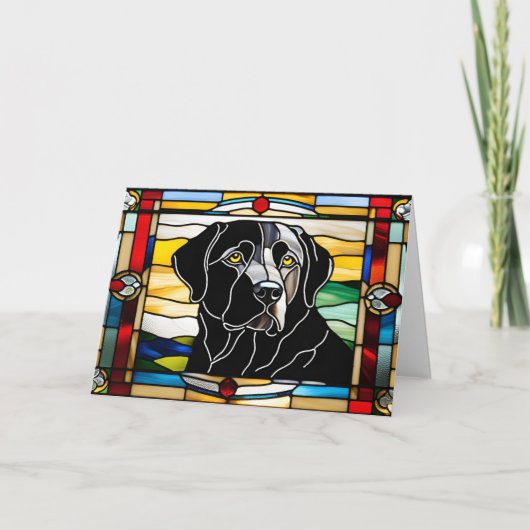 Carte Verre teinté Labrador noir mignon (Devant)