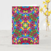 Carte Verre Vintage pourpre Kaleidoscope (Fleur jaune)