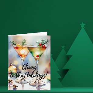 Carte Verres à cocktail de Noël festifs de bienvenue