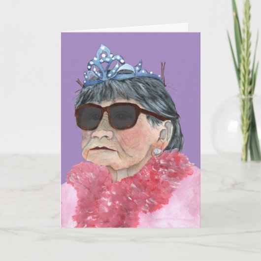Carte verres pourpres de princesse d'anniversaire (Devant)