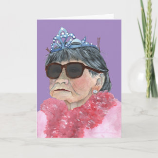 Carte verres pourpres de princesse d'anniversaire