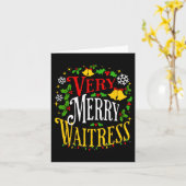 Carte Verry Merry Witress Christmas Holiday Server Paja (Fleur jaune)