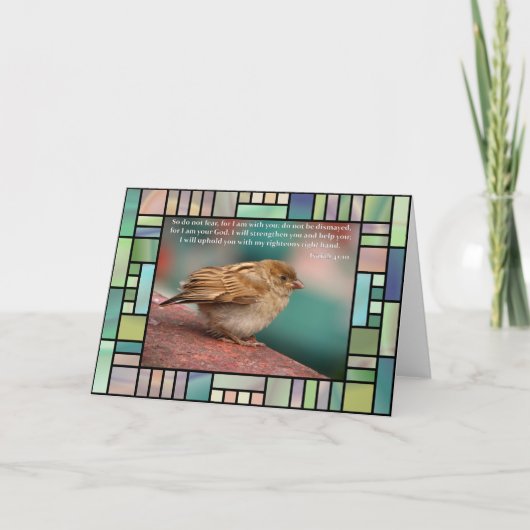 Carte Vers de bible de 41:10 d'Isaïe avec le verre (Devant)