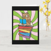 Carte Vers de livre Owl Library (Fleur jaune)