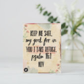 Carte Verse Bible - Inspiration du Psaume 16:1 (Debout devant)