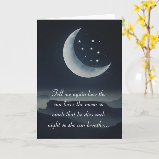 Carte Verse soleil et lune (Fleur jaune)