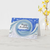 Carte Verseau de joyeux anniversaire (Fleur jaune)