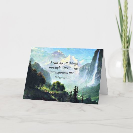 Carte verset de la Bible, Phil 4:13, je peux faire tout, (Devant)