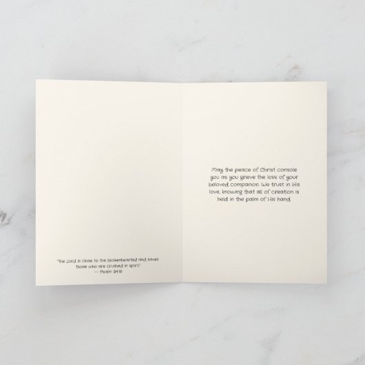 Carte Verset de l'Écriture de l'ange de perte d'animal d (Intérieur)