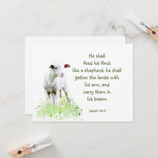 Carte Verset inspirant de Noël chrétien (Devant/Arrière en situation)