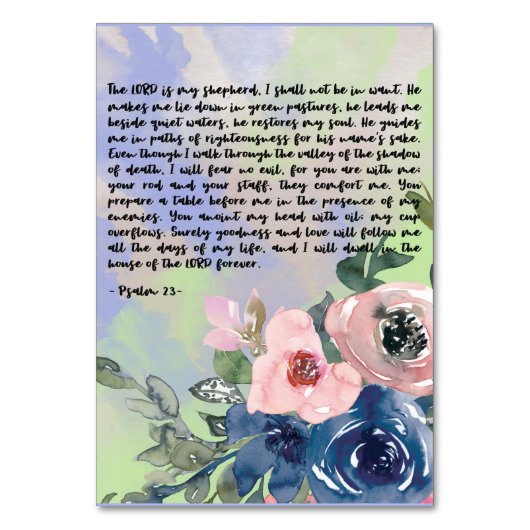 Carte Verset Psalm Bible (Dos)