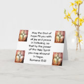 Carte Versets de la Bible Citation Romains 15:13 (Fleur jaune)