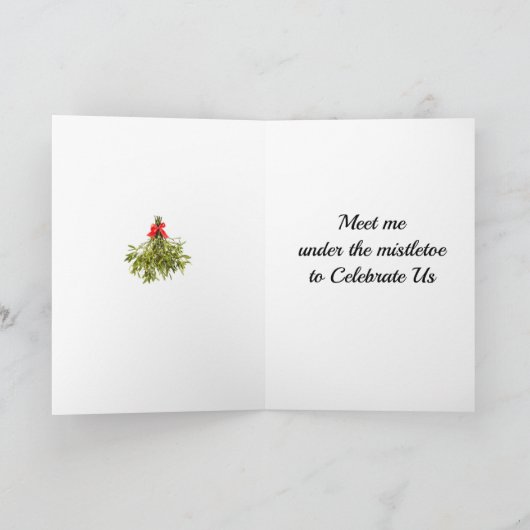 CARTE *VERSEZ LE VIN ET VOUS ET MOI ET MISTLETOE SUIVEZ* (Intérieur)