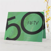 Carte Vert 50 Décennie Anniversaire (Fleur jaune)