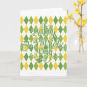 Carte Vert Argyle - Bonne Saint-Patrick (Fleur jaune)